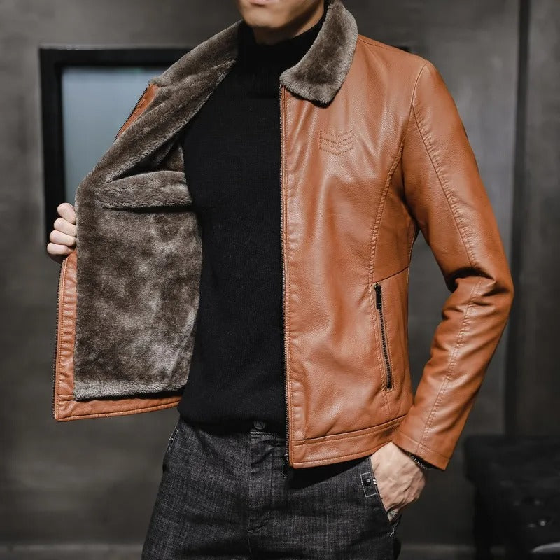 Men's Faux-Fur Collar Wind-Resistant Zip Jacket – view 4