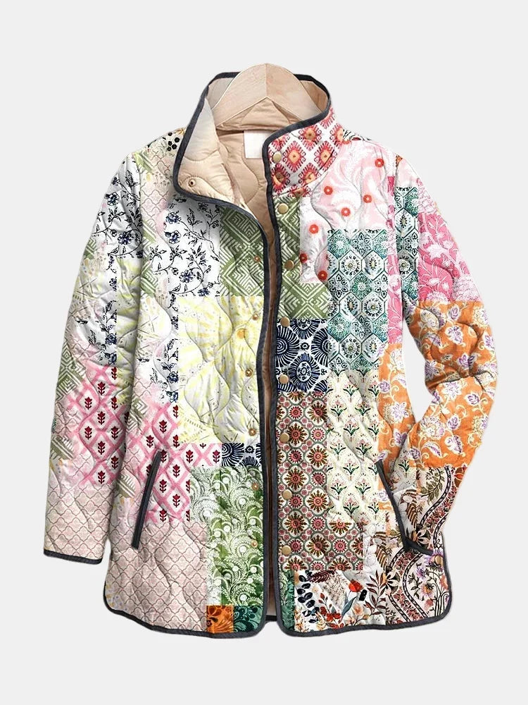Women's Padded Flower-Print Everyday Jacket – view 1