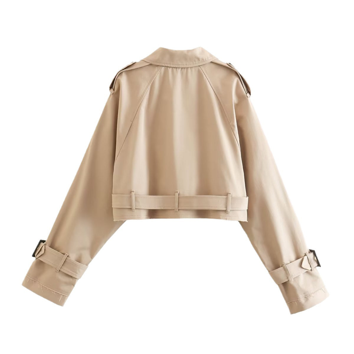 Women's Belt-Detail Crop-Length Trench Jacket – view 5