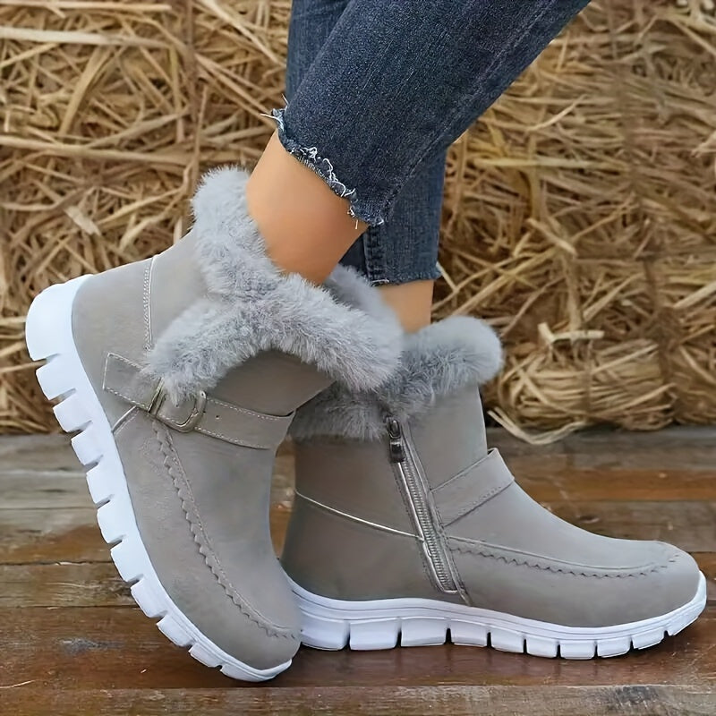 Women's Plush-Lined Buckle-Detail Booties – view 2