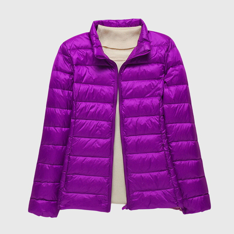 Women's Ultra-Light Stand Collar Padded Jacket – Purple