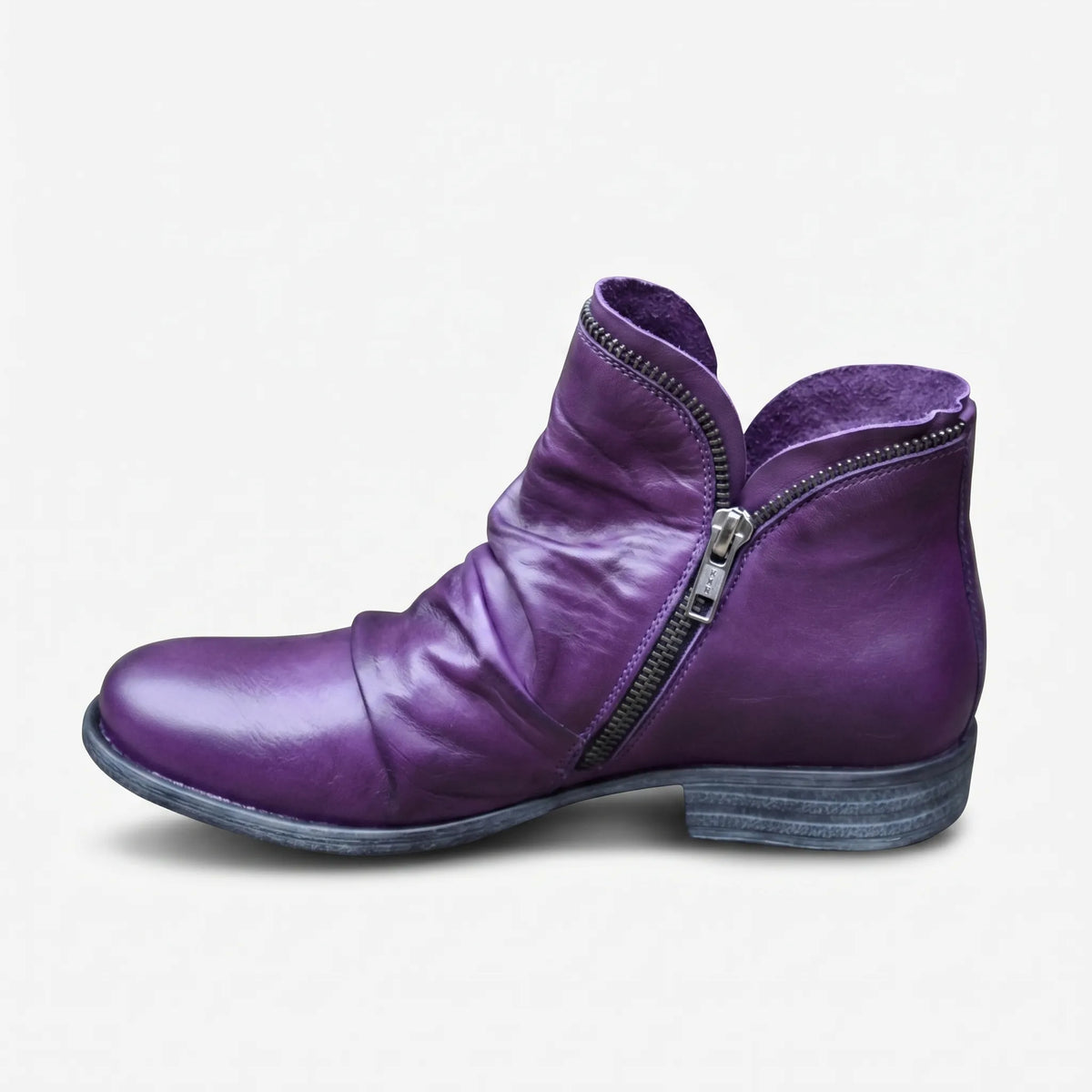 Women's Ruched Leather Booties – view 7