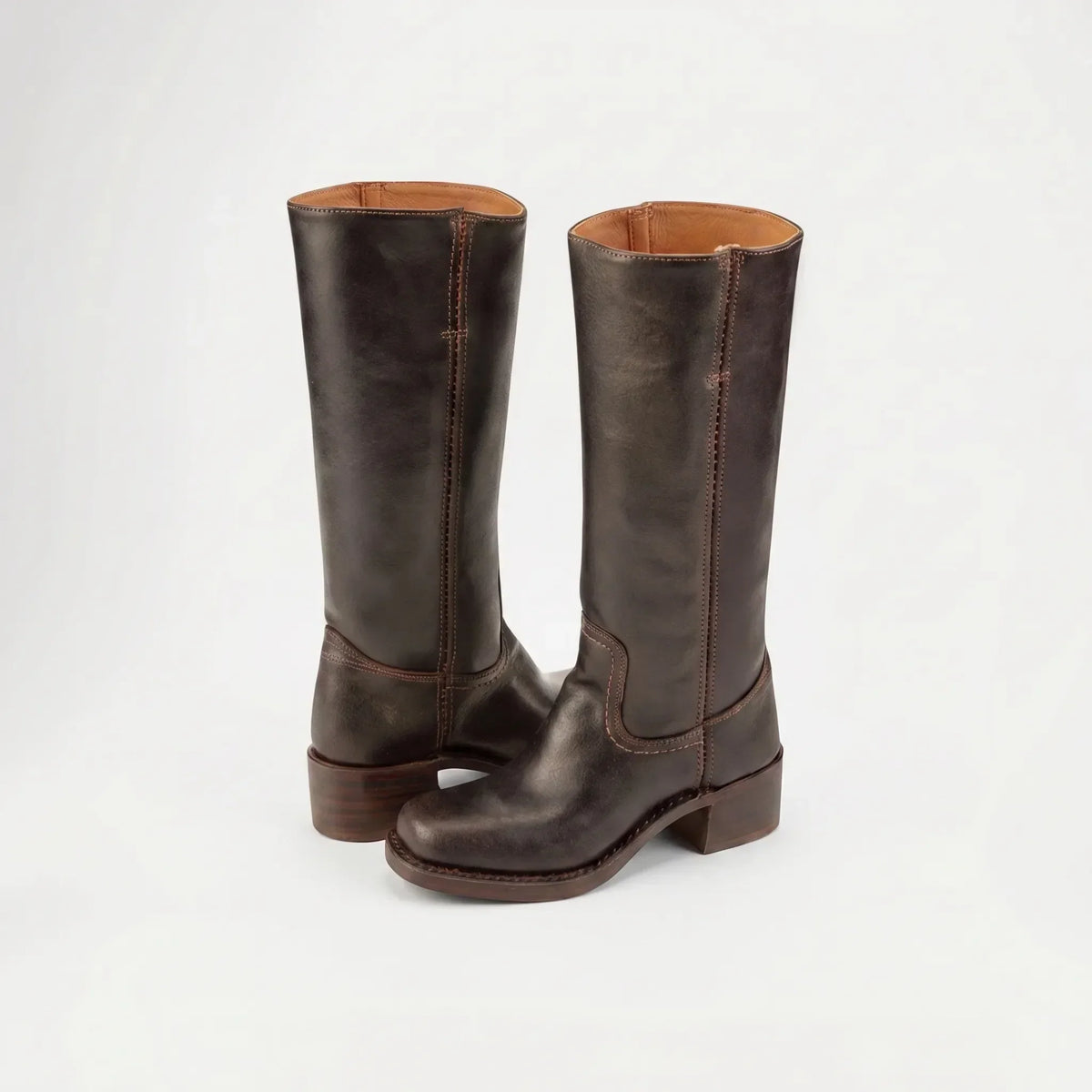 Women's Square-Toe Leather Knee High Boots for Layering – view 7