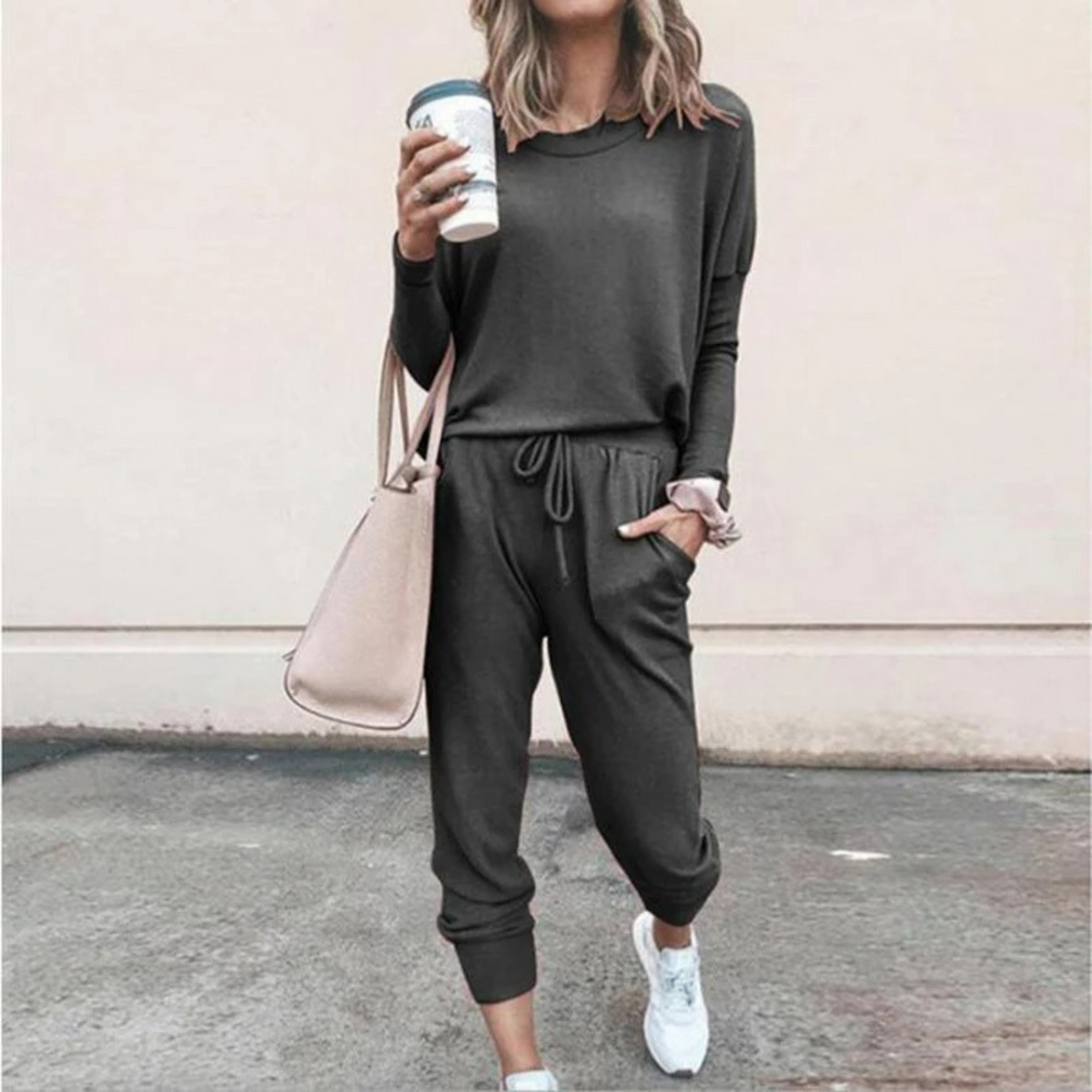 Women's Easy-Fit Long Sleeve Top and Jogger Set – view 8