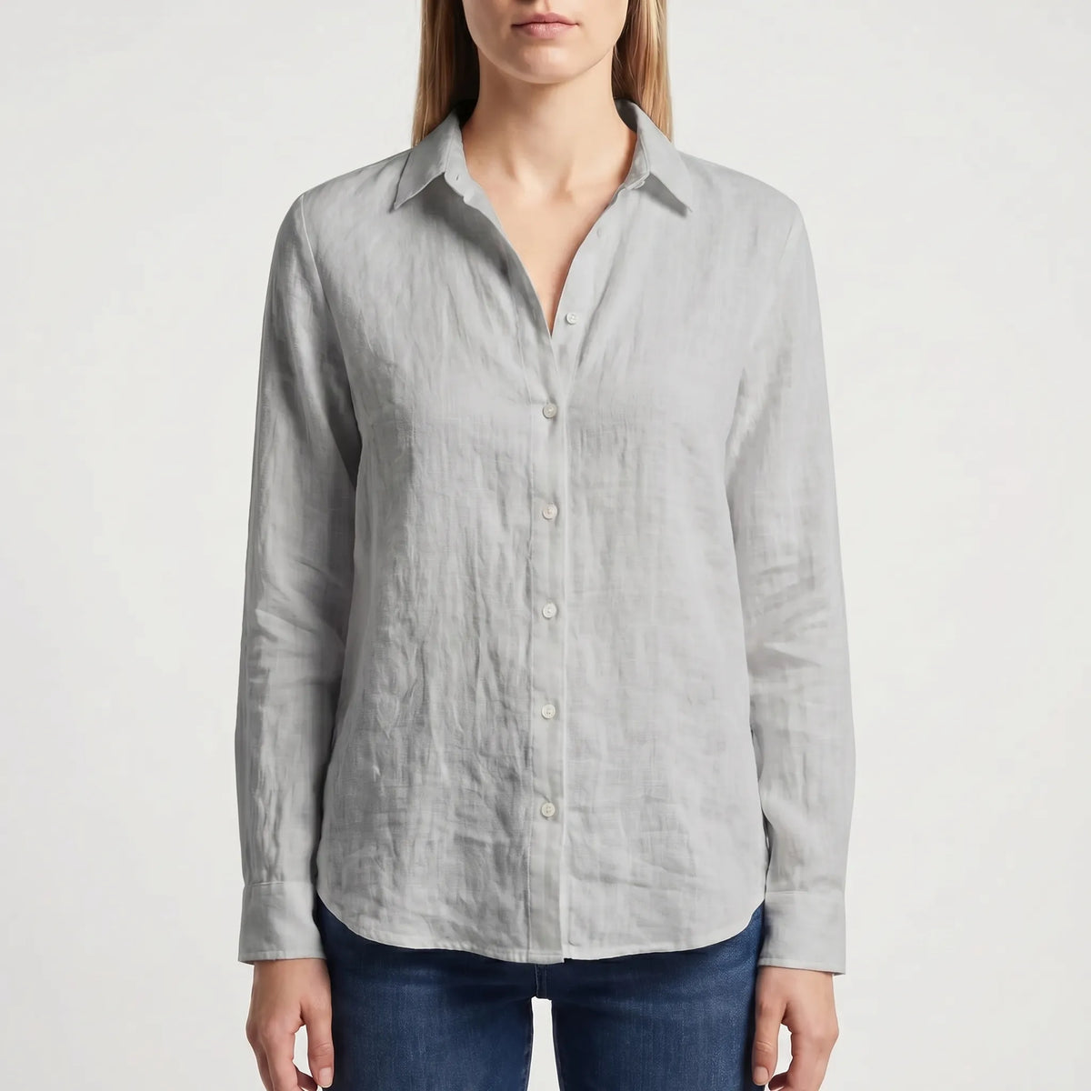 Women's Warm-Weather Button Up Blouse – Gray