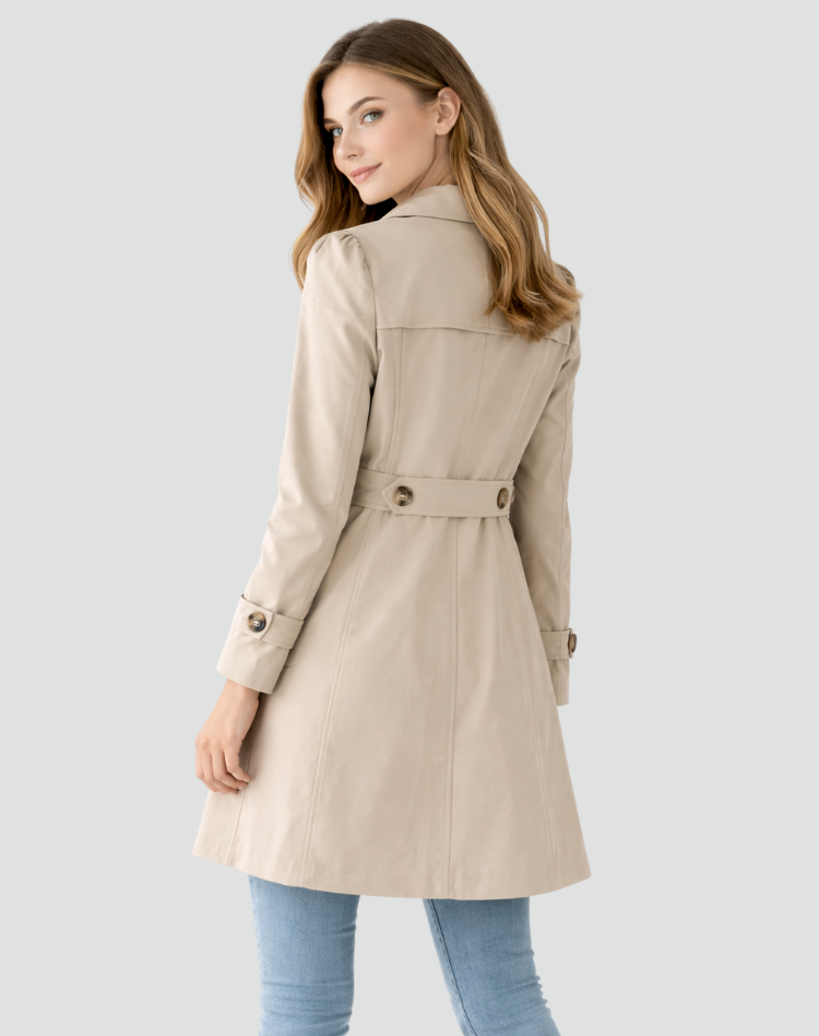 Women's Fitted Mid-Length Lapel Trench Coat – view 5