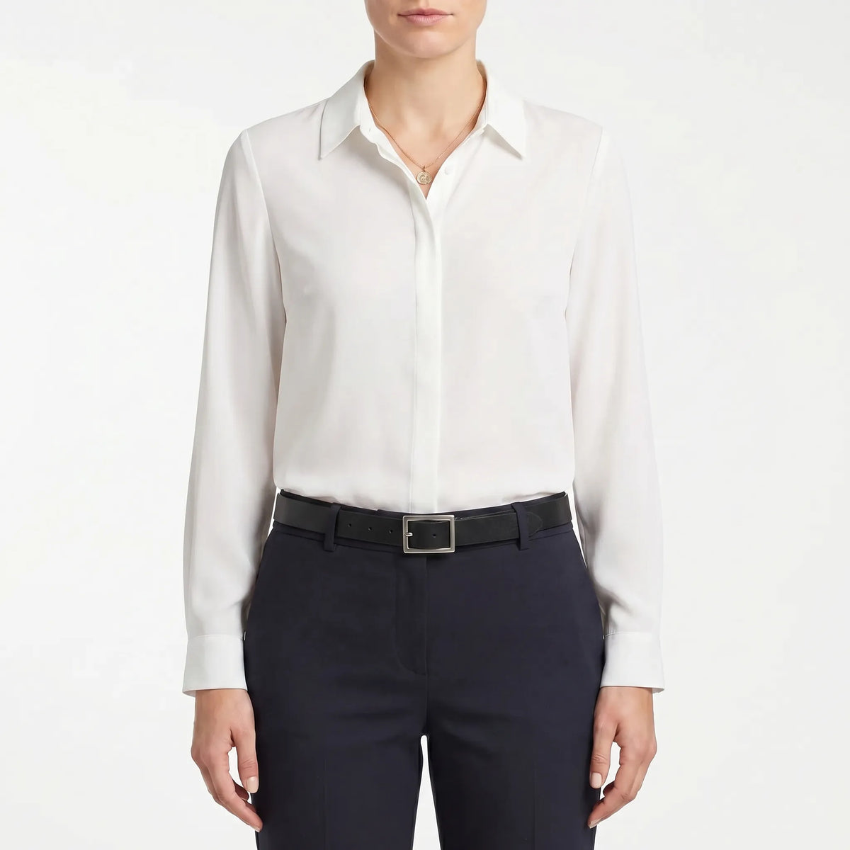 Women's Button Up Blouse for Work – White
