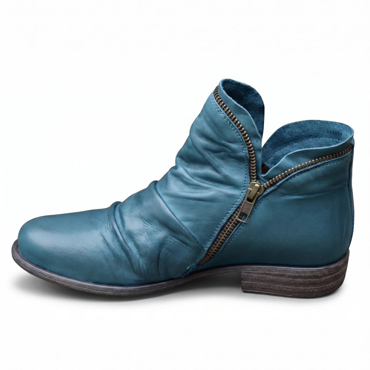 Women's Ruched Leather Booties – view 8