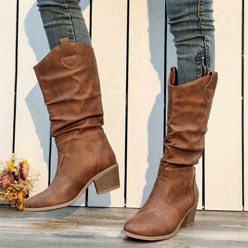 Women's Wide Calf Western Cowboy Boots for Everyday Wear – view 4