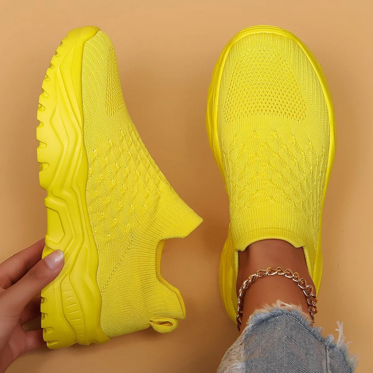 Women's Support Air Cushion Shoes – Yellow