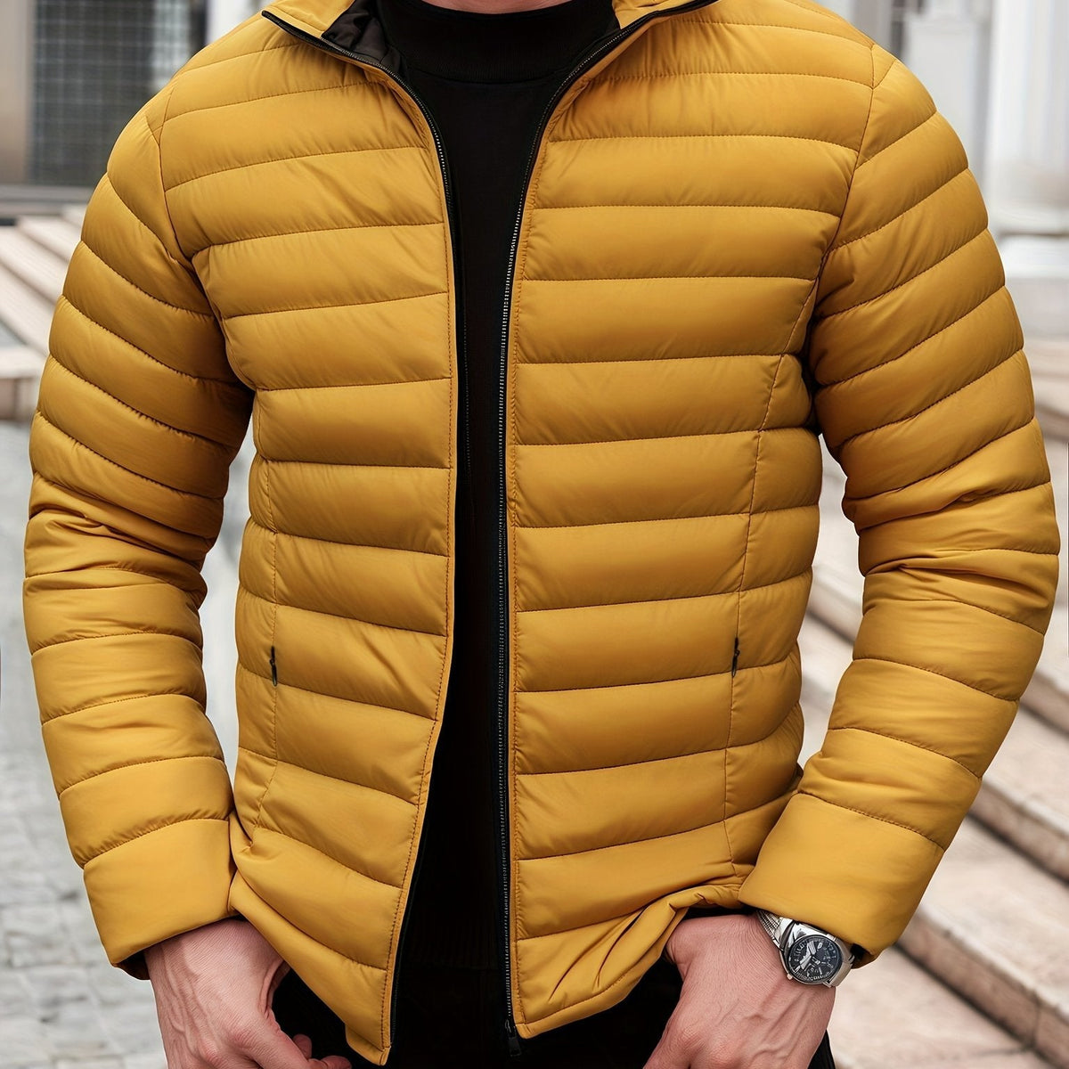 Men's Light-Weight Padded Jacket – Yellow