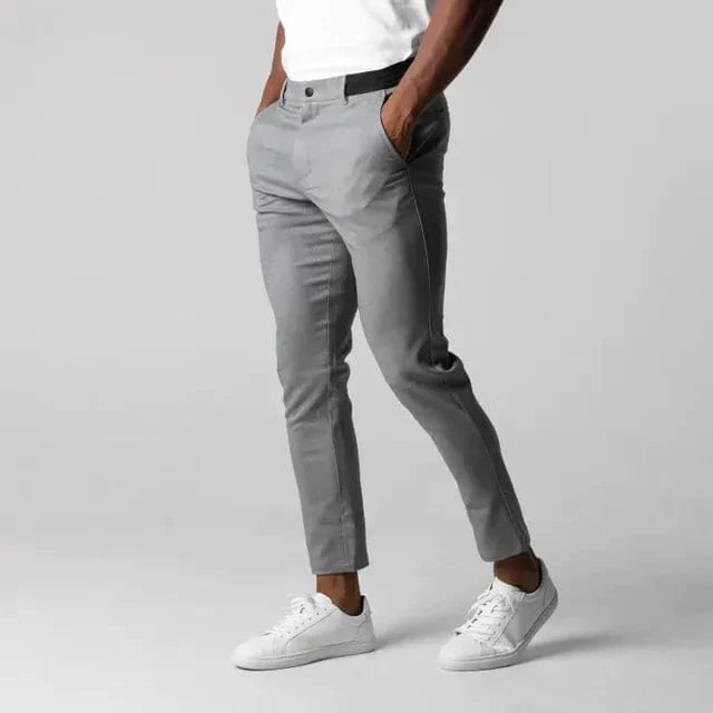 Men's Slim-Cut Chino Pants – Gray
