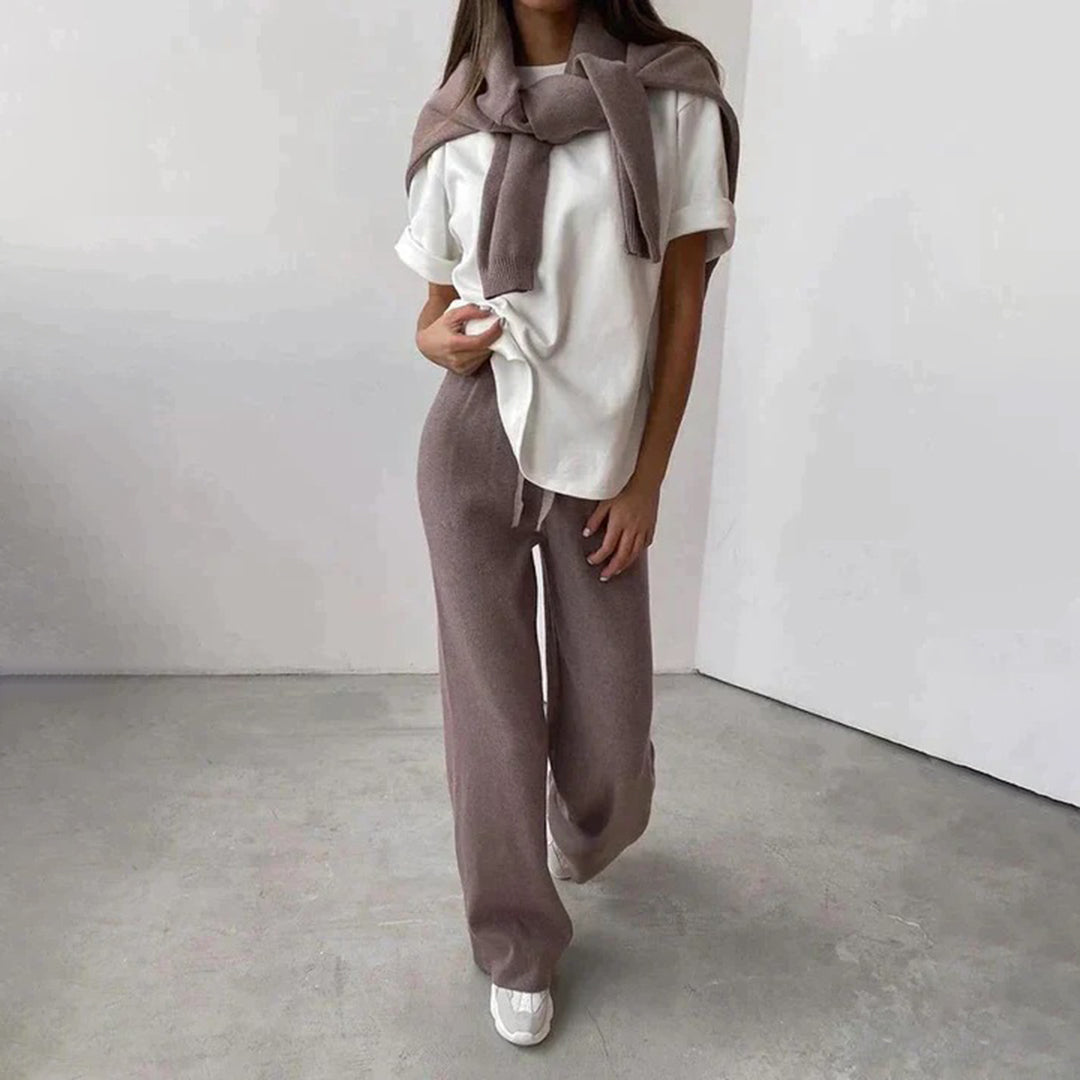 Women's Plush Knit Roll-Neck Loungewear Set – view 3