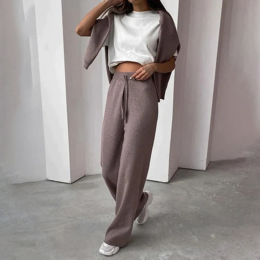 Women's Plush Knit Roll-Neck Loungewear Set – view 4