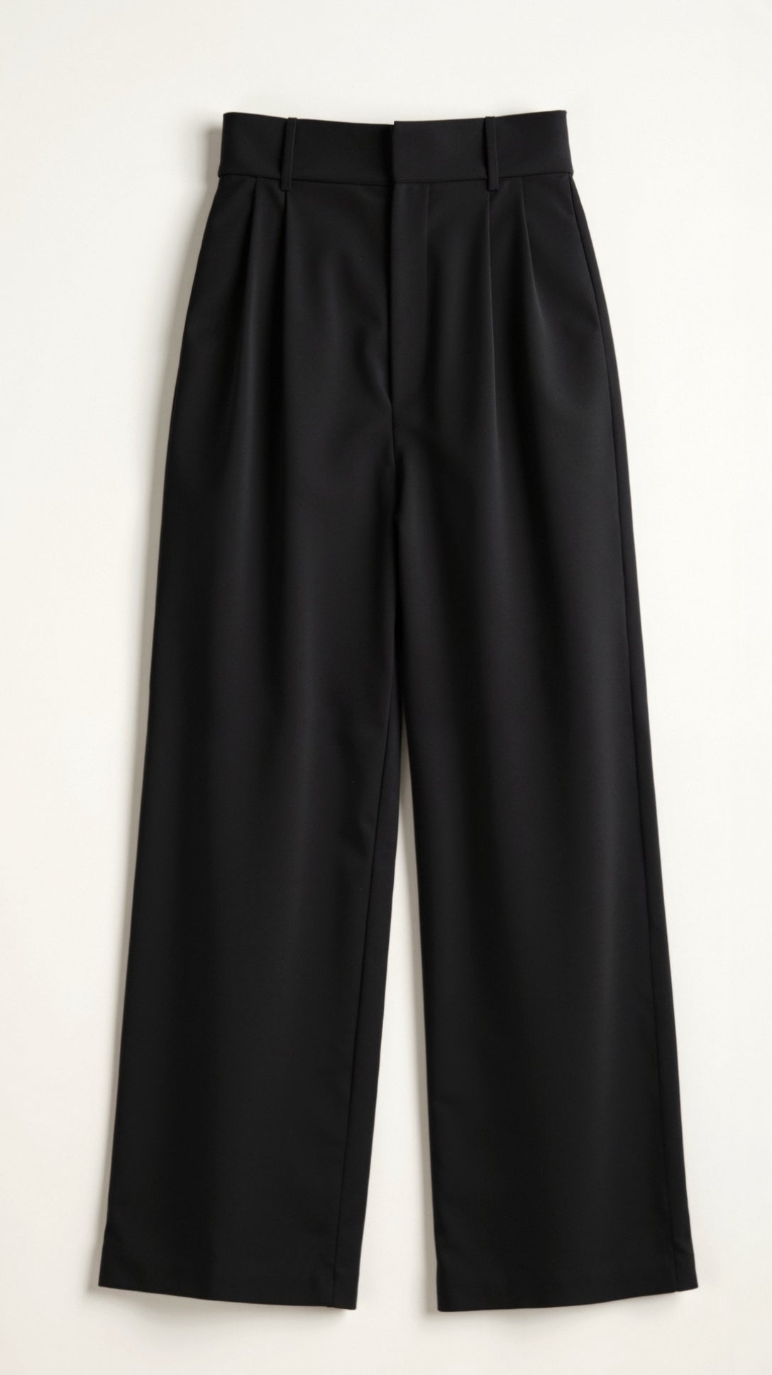 Women's Pleat-Detail Wide-Cut Pants – Black