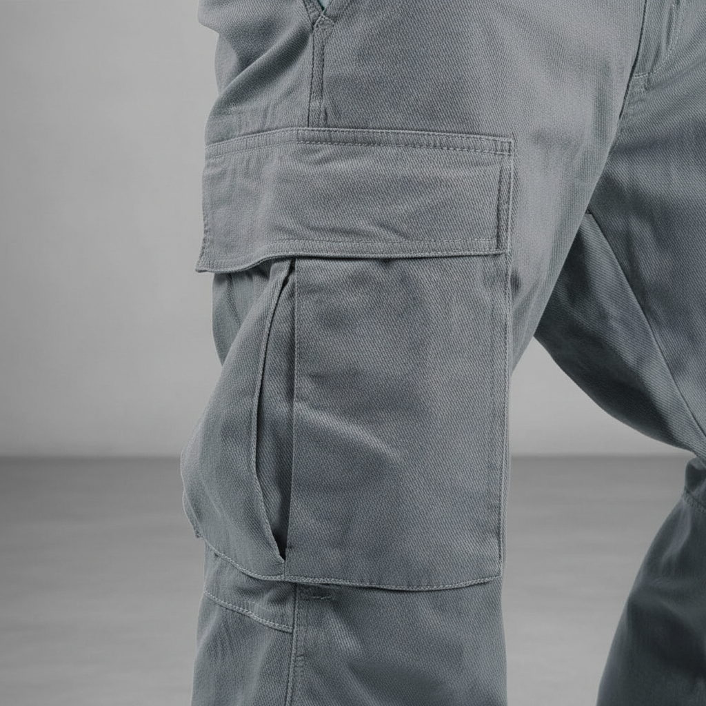 Men's Oversized Cotton Cargo Trousers – view 9