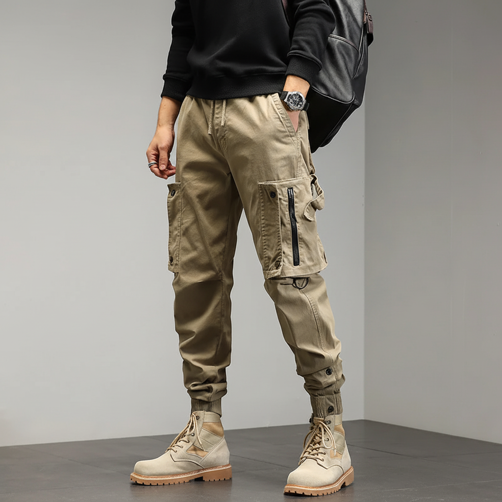 Men's Slim-Cut Cargo Pants – Khaki