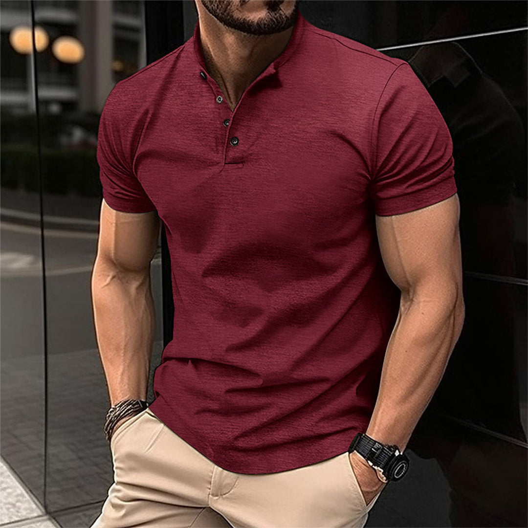 Men's Slim-Cut Fit Button Neck Polo Shirt – view 5