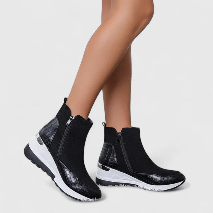 Women's Support Suede-Finish Boots – Black
