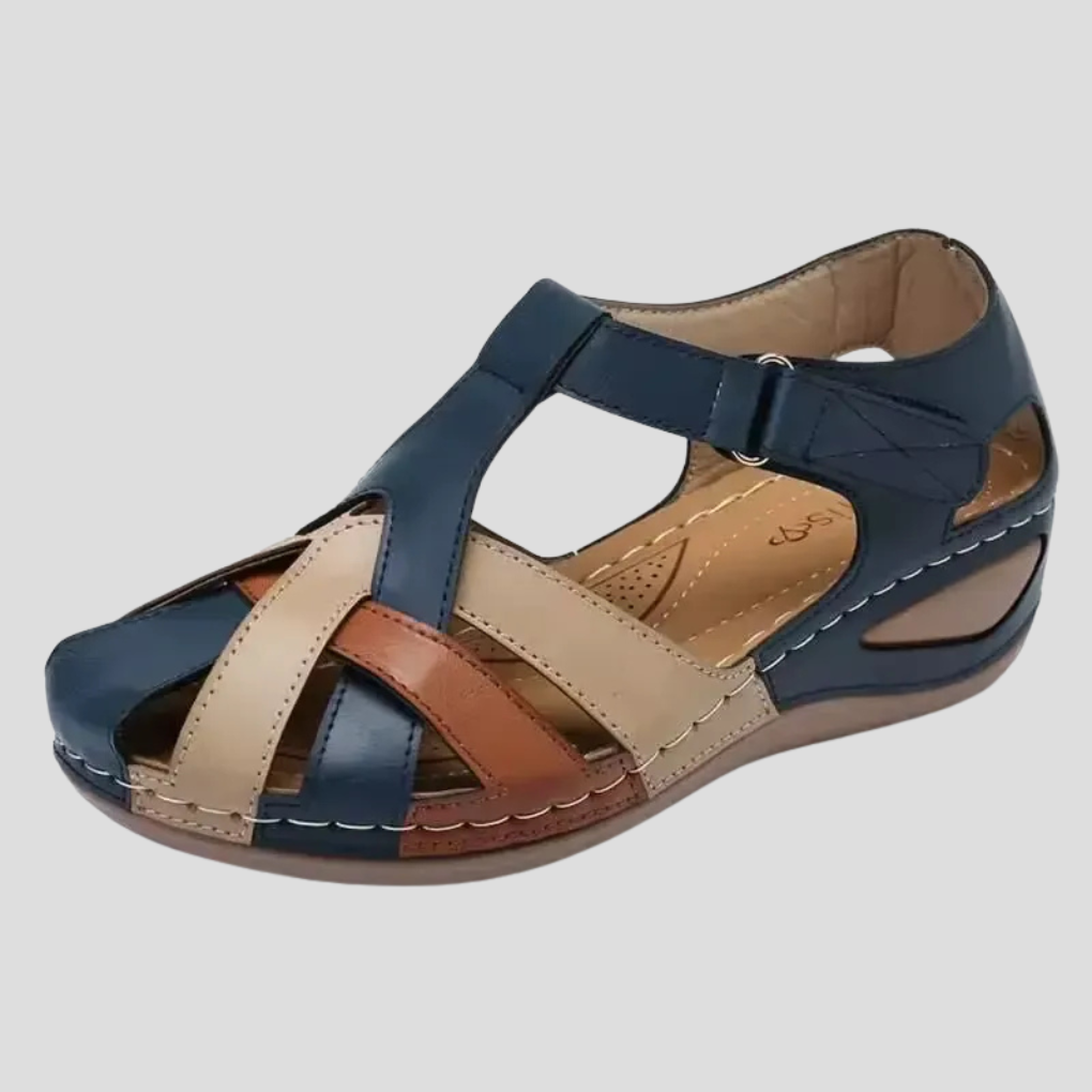 Women's Support Closed-Toe Colorblock Sandals – Navy Blue