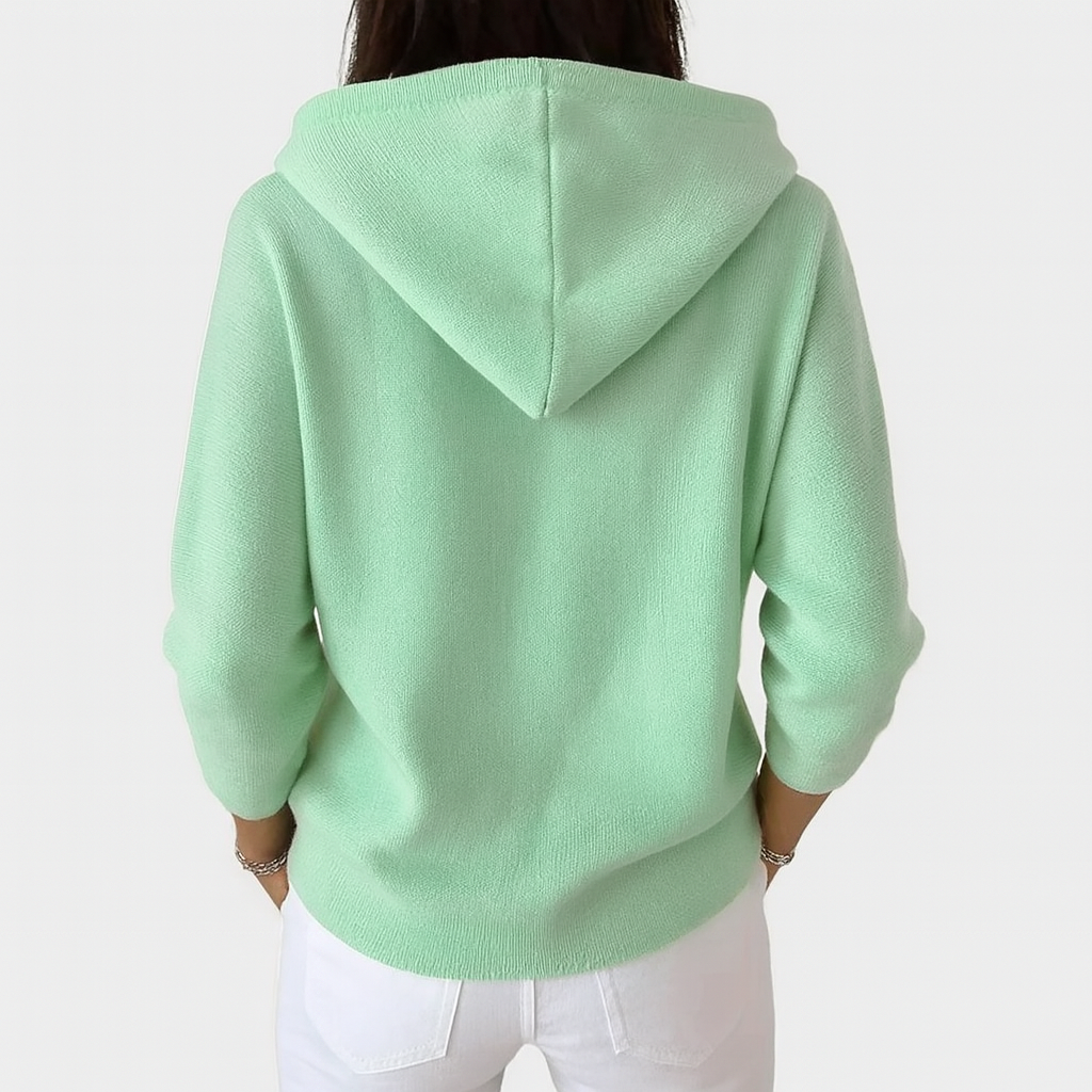Women's Hood-Detail Button-Up Knit Cardigan – view 2