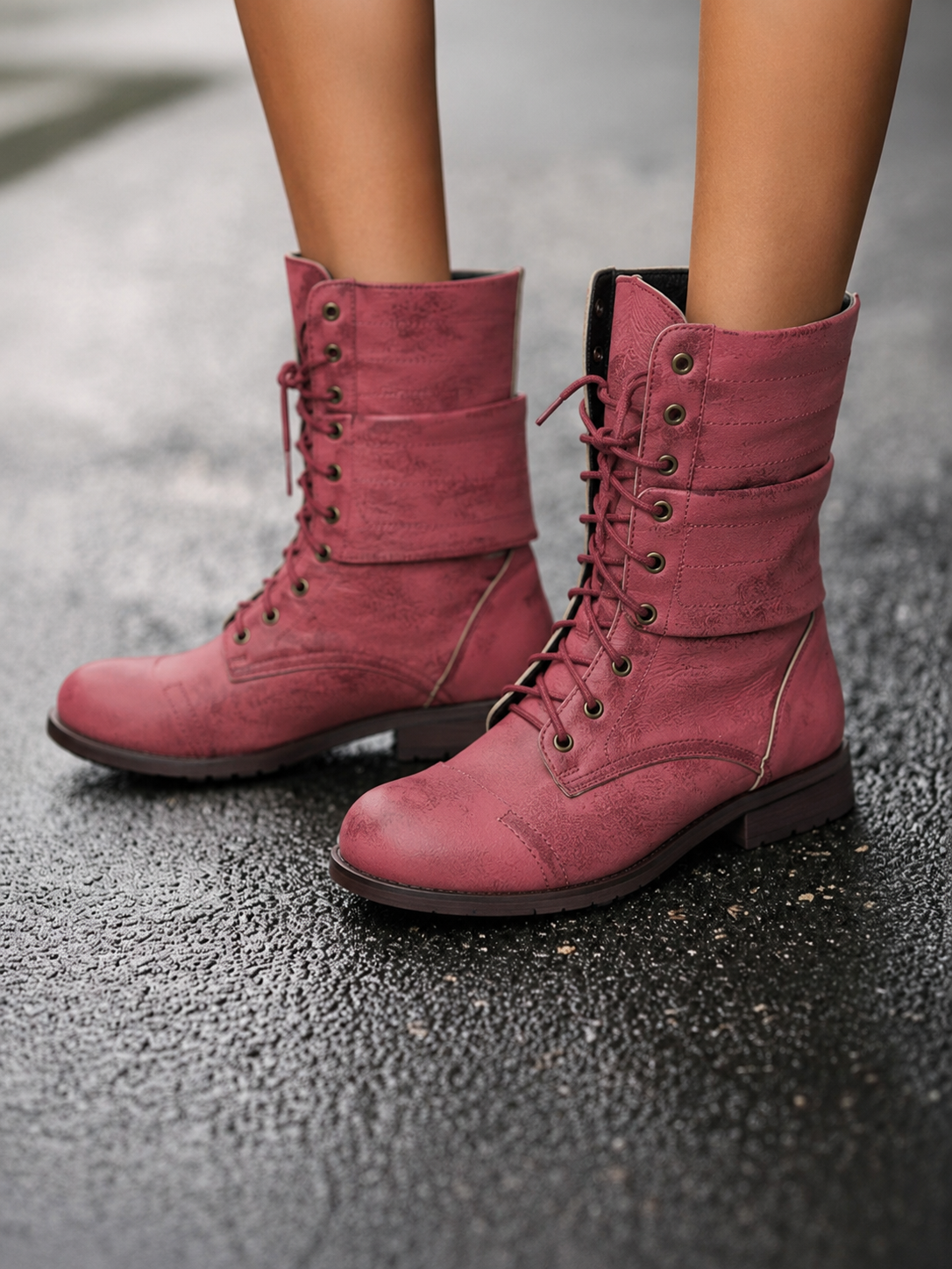 Women's Retro Laced Mid-Calf Boots – view 1