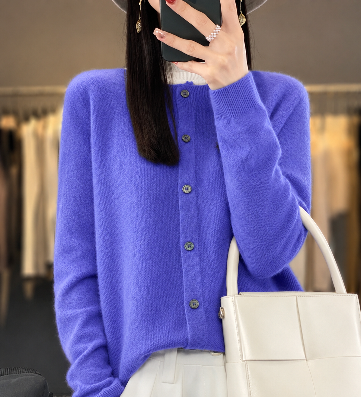 Women's Button-Front Relaxed-Fit Knit Cardigan for Layering – view 1