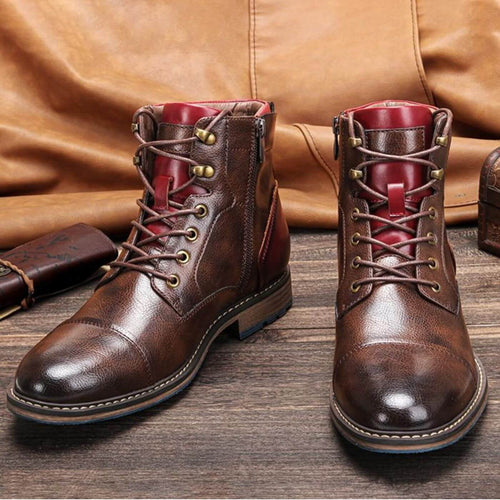 Men's Cap Toe Side-Zip Ankle Boots for Layering – Brown