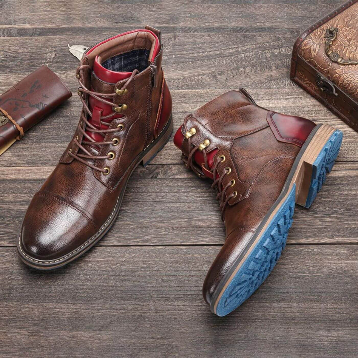 Men's Cap Toe Side-Zip Ankle Boots for Layering – view 3