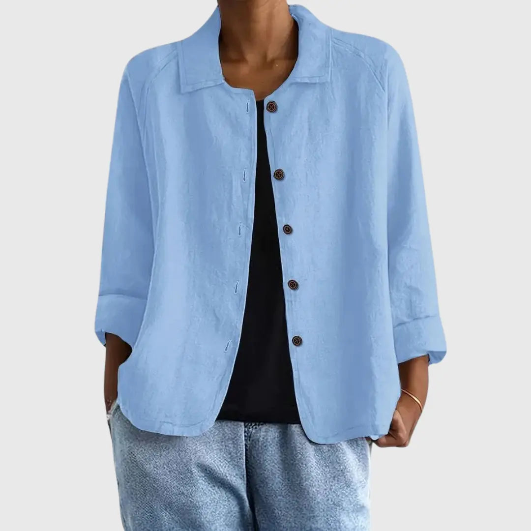Women's Button-Front Cotton Shirt Jacket – view 1