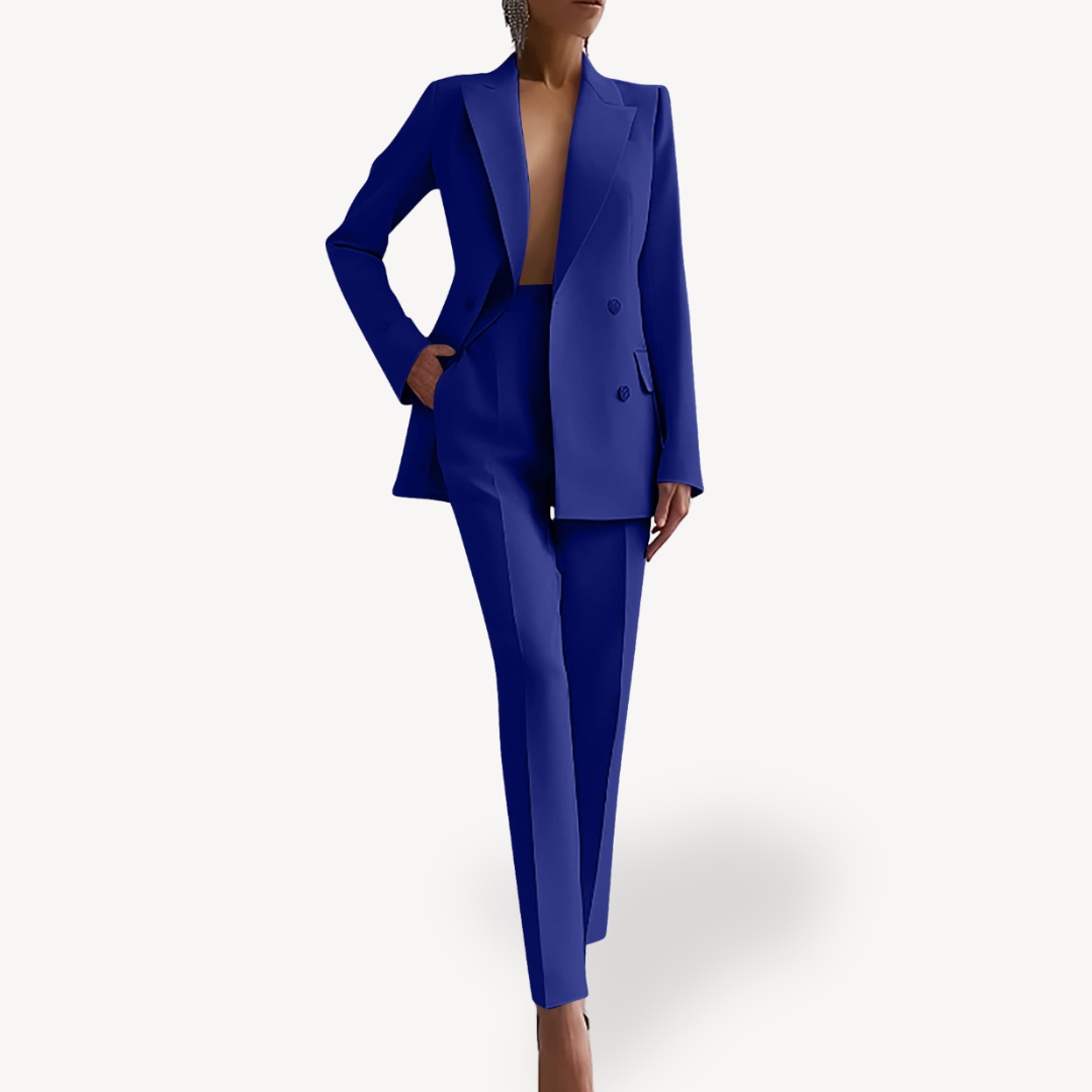 Women's Blazer and Pants Suit for Everyday Wear – Blue