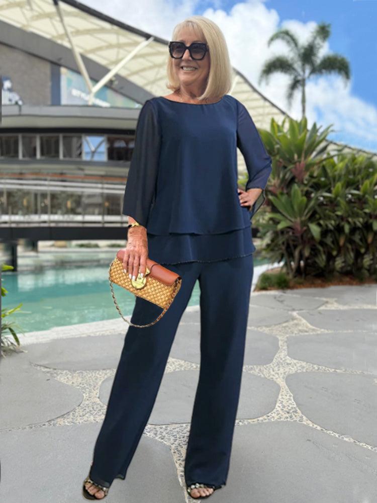 Women's 2 Piece Wide-Cut Pants Set – view 2