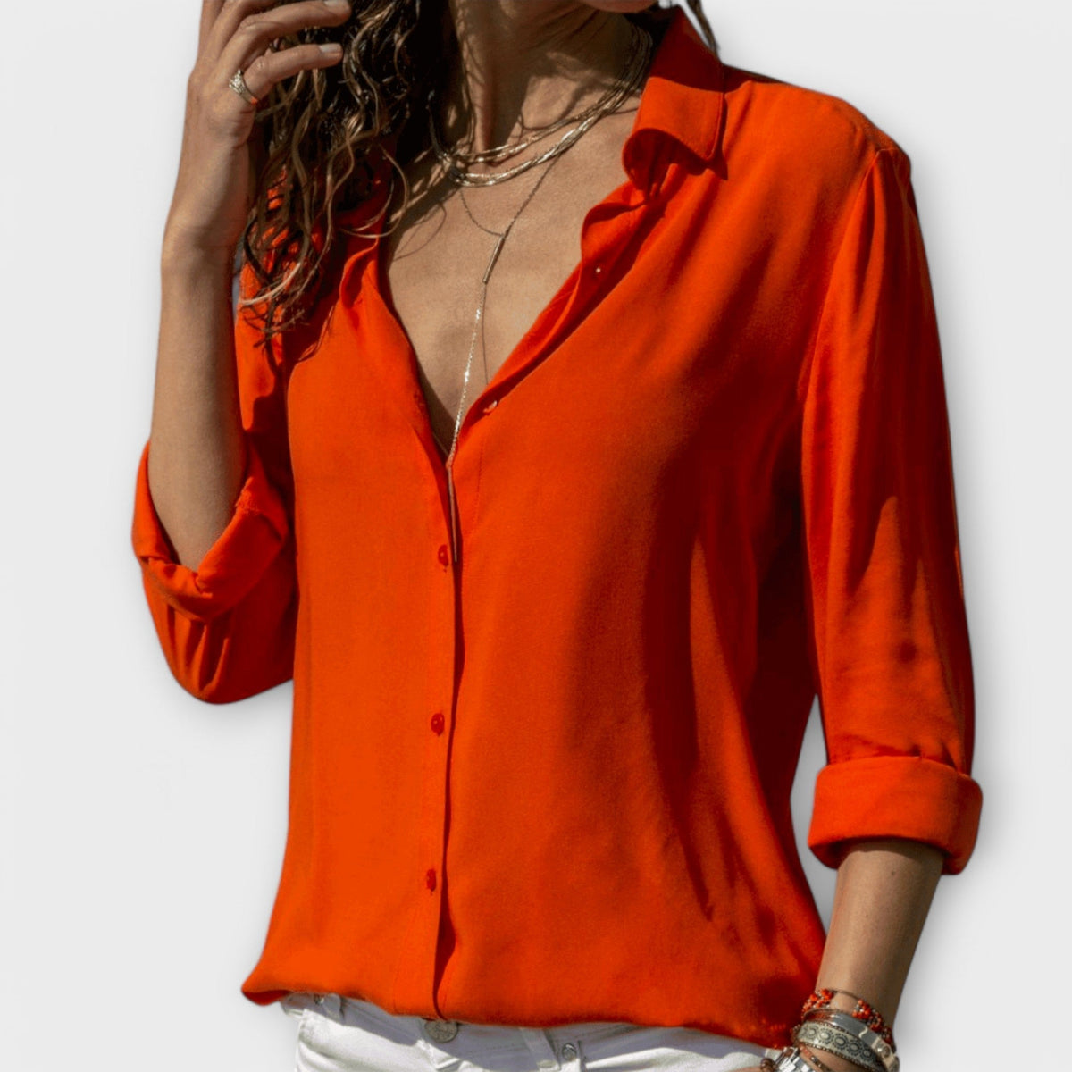 Women's Elegant Blouse – Orange
