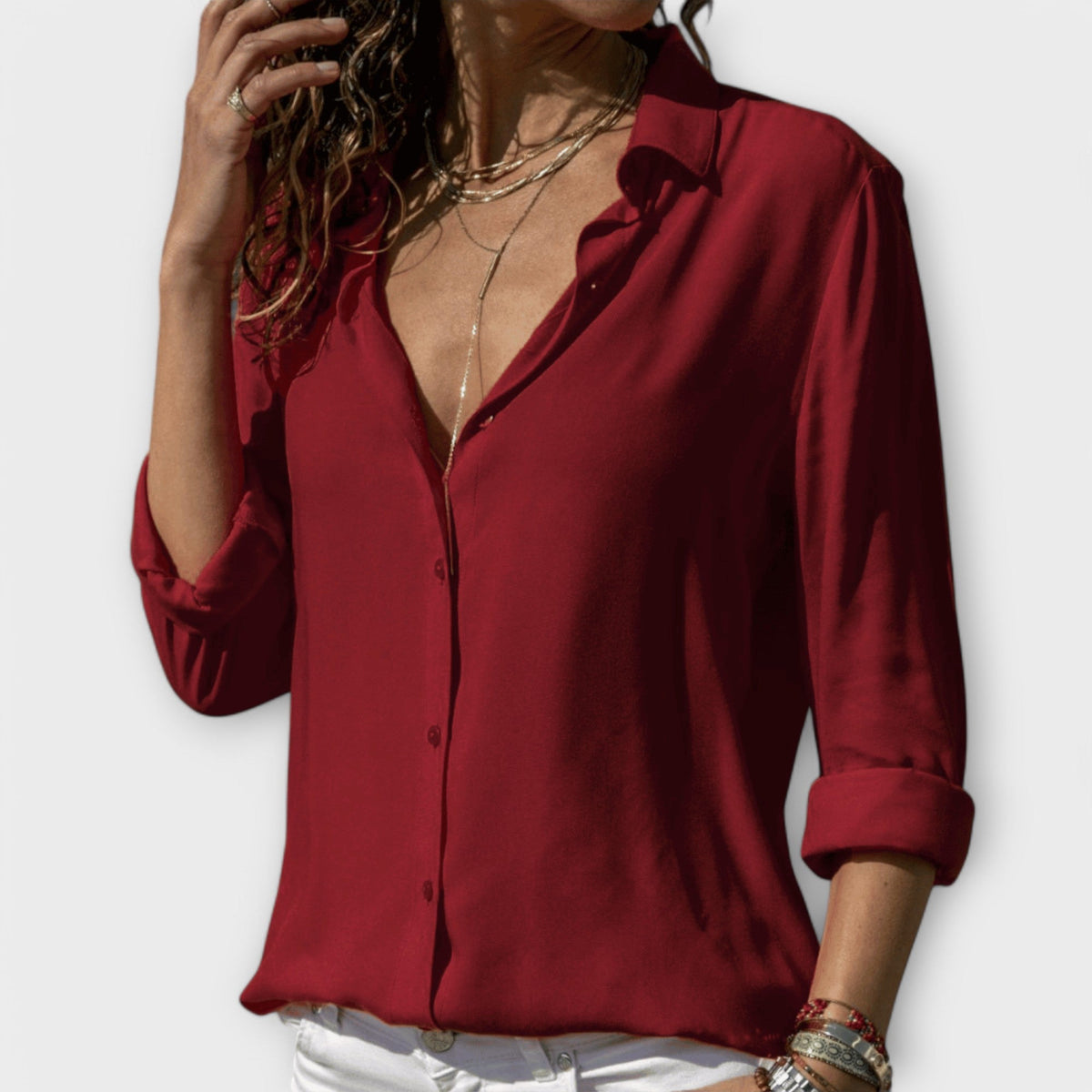Women's Elegant Blouse – Red