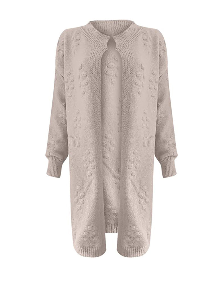 Women's Longline Cotton-Blend Open-Style Textured Knit Cardigan for Layering – view 7