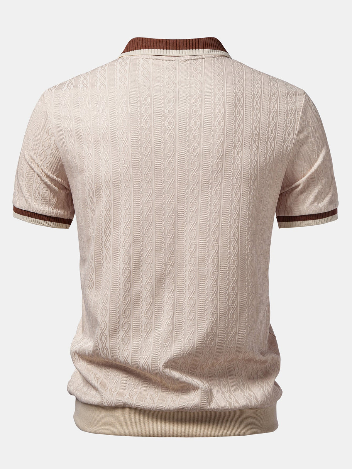 Men's Textured Knit Quarter Zip Polo for Everyday Wear – view 2