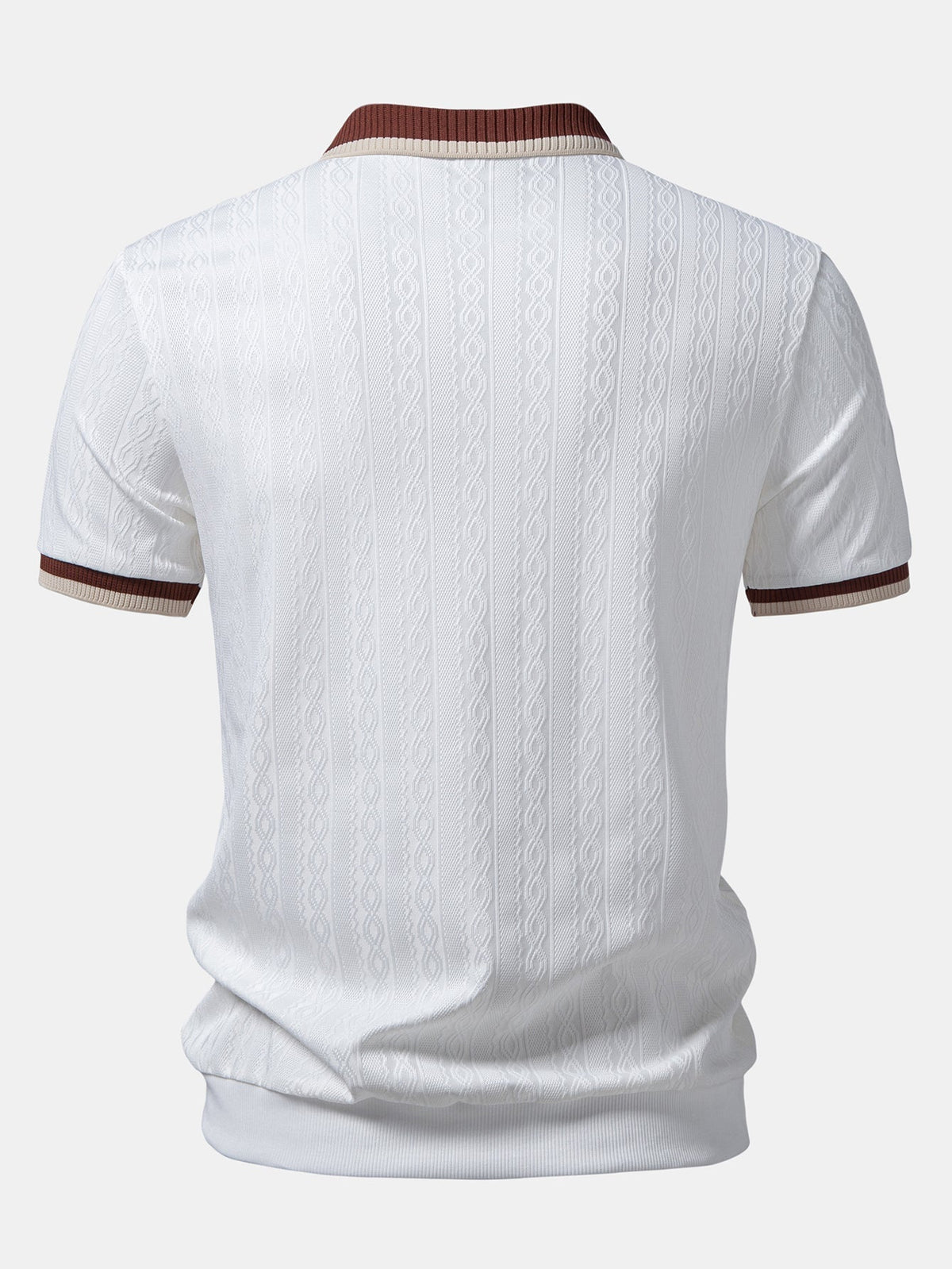 Men's Textured Knit Quarter Zip Polo for Everyday Wear – view 6