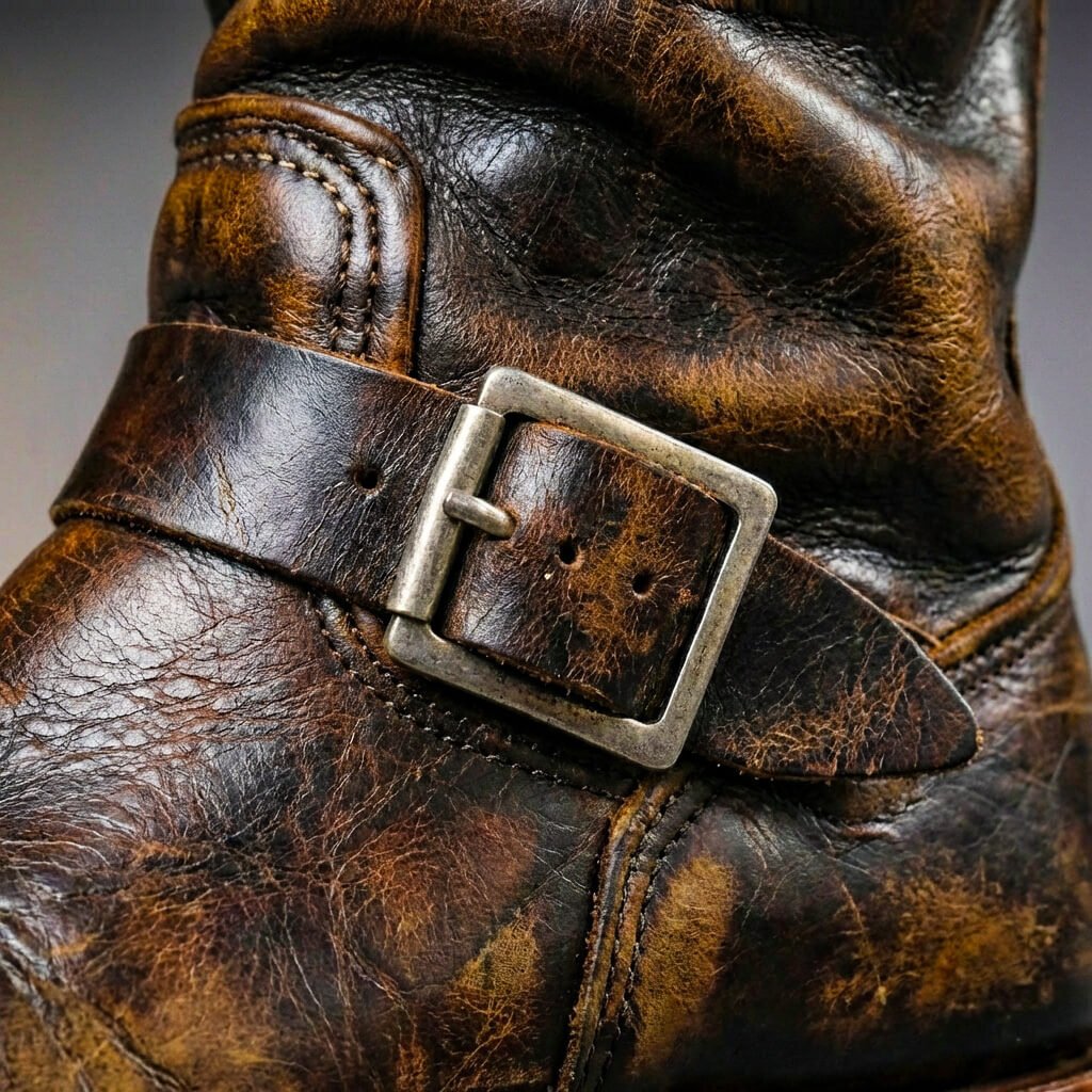 Men's Leather Buckle-Detail Engineer Boots – view 5