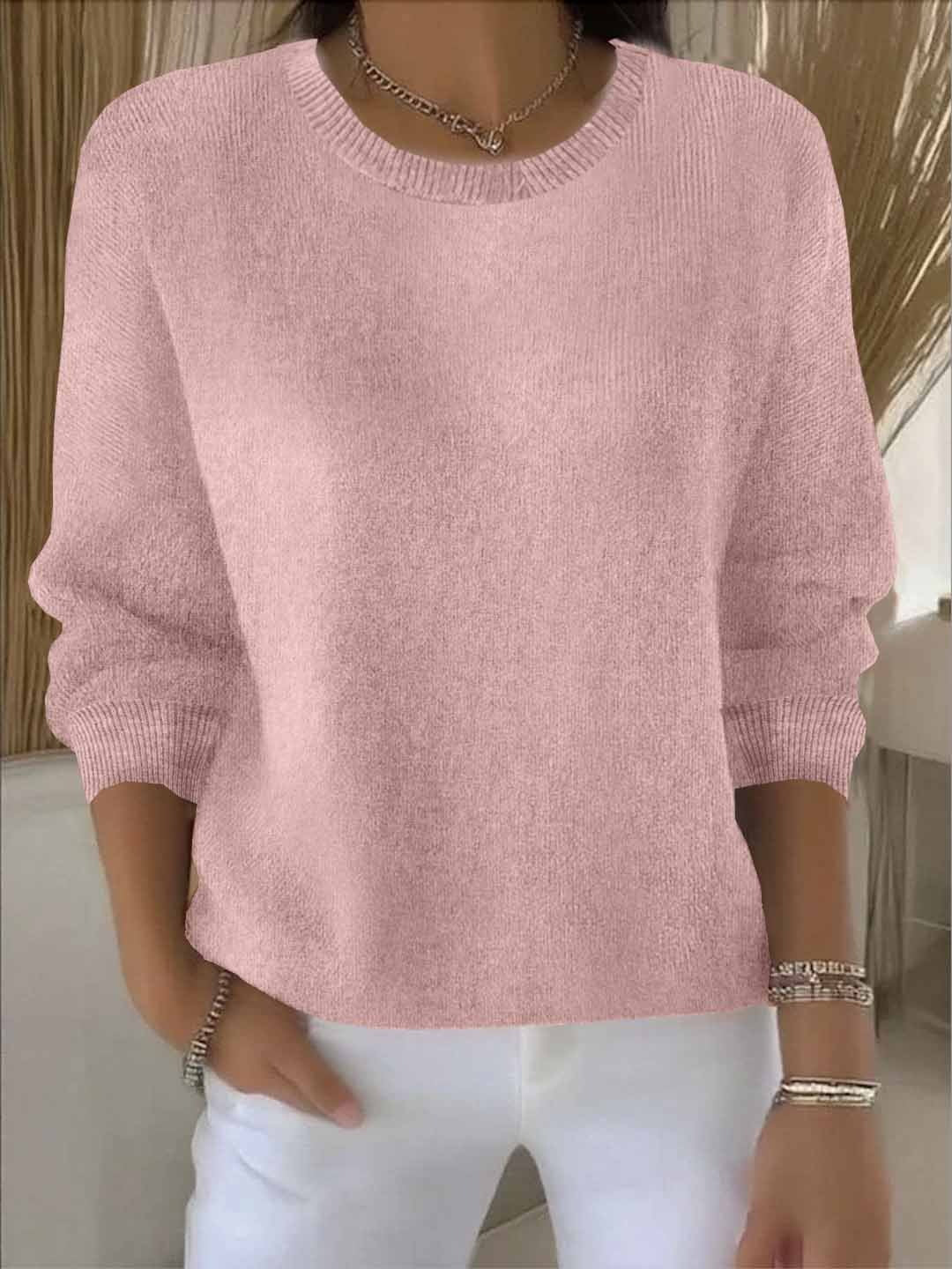 Women's Elegant Everyday Knit Pullover – Pink
