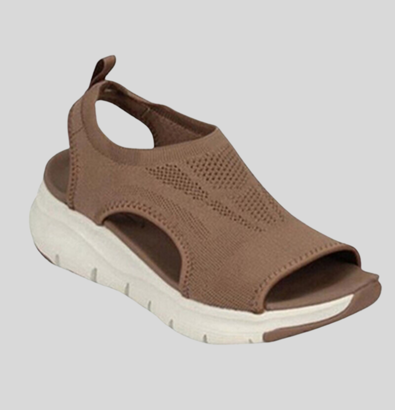 Women's Support Open-Toe Comfort Sandals – Brown