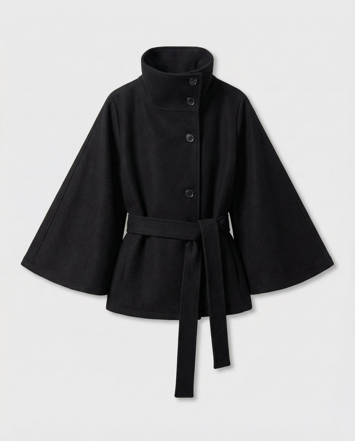 Women's Belt-Detail Wool-Blend Cape Jacket – view 7