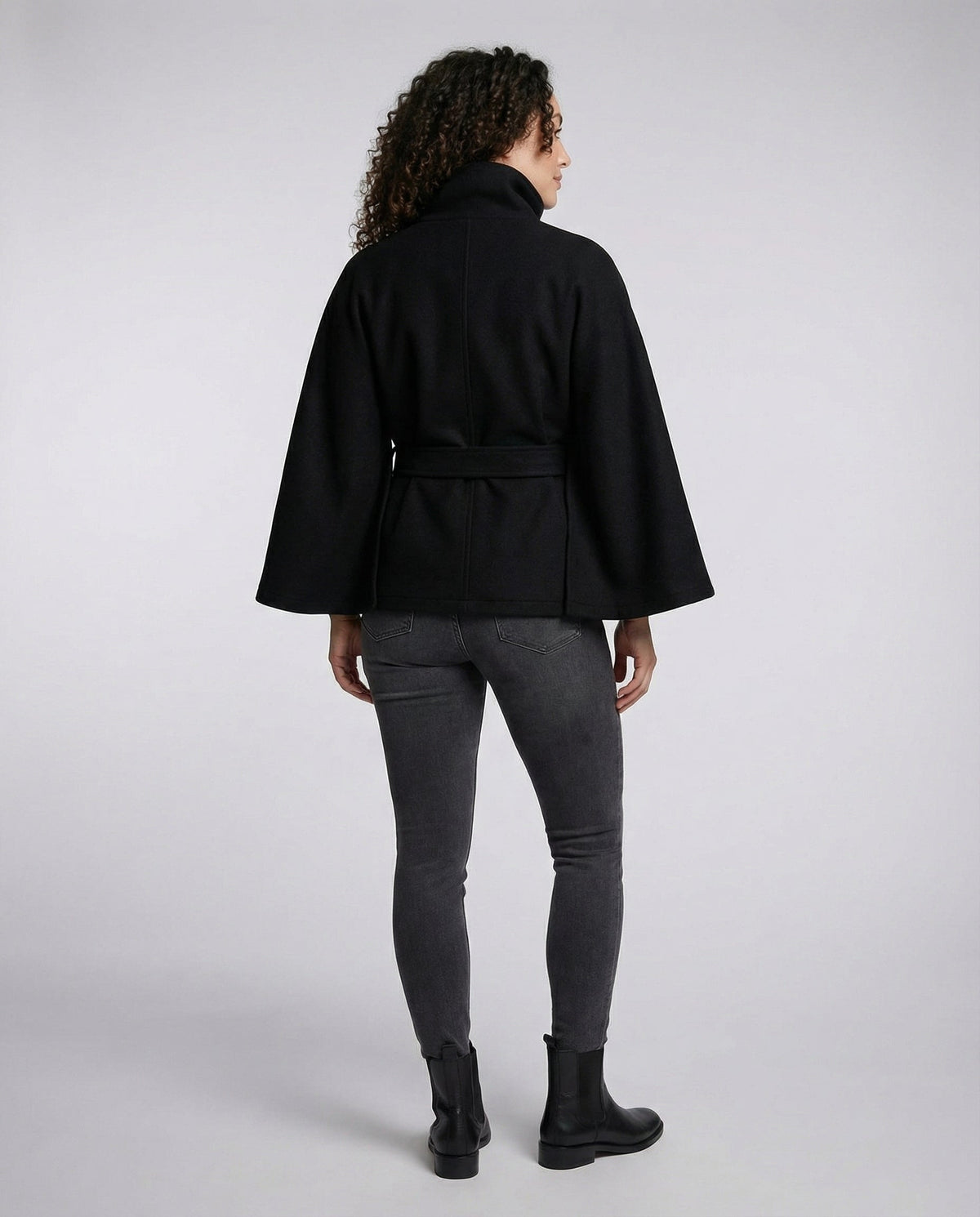Women's Belt-Detail Wool-Blend Cape Jacket – view 8
