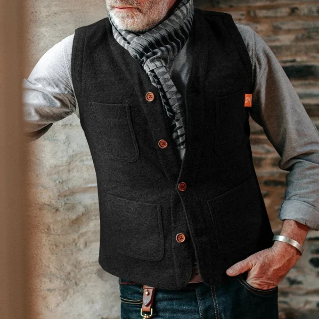 Men's Traditional No-Sleeve Button-Front Waistcoat – view 6
