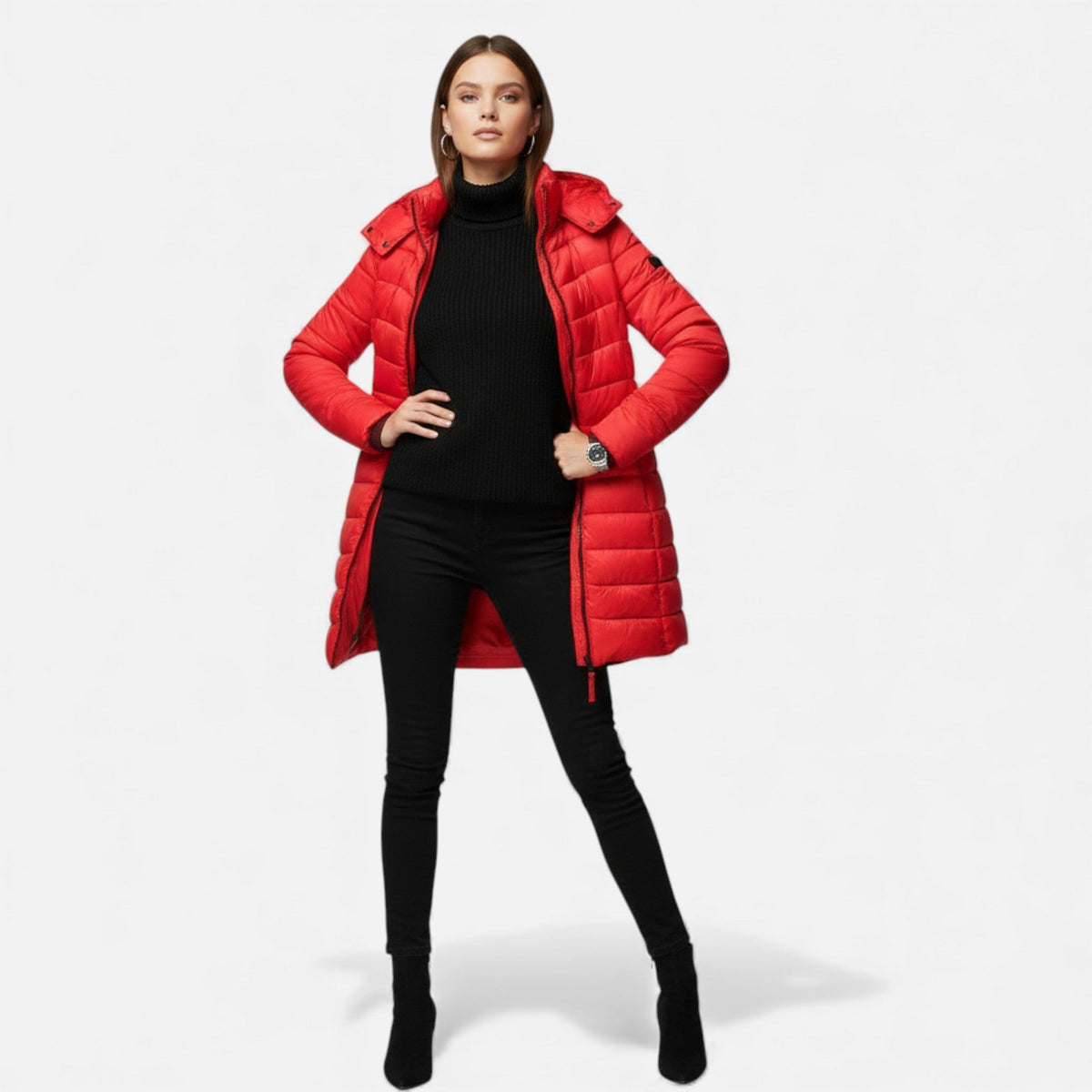 Women's Padded Slim-Cut Mid-Length Jacket – view 2
