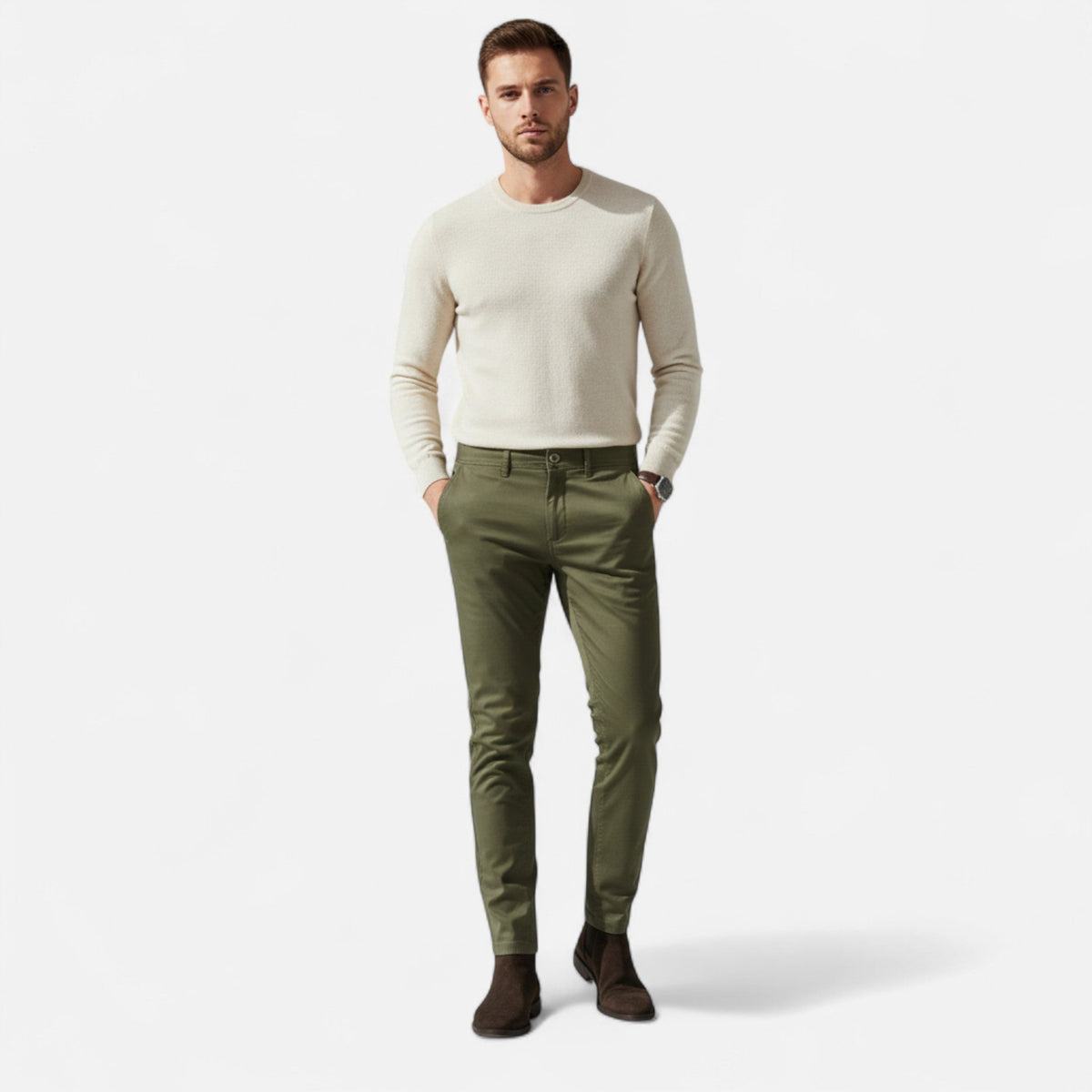 Men's Smart Everyday Cotton Blend Chinos – view 2