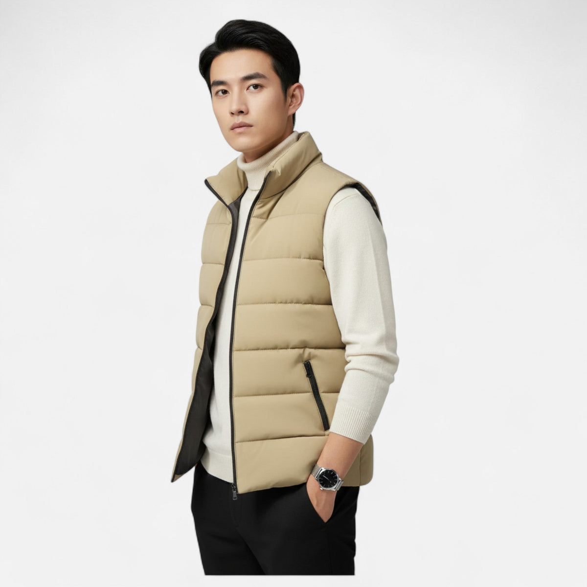 Men's Padded Full-Zip Quilted Cold-Weather Vest – view 2