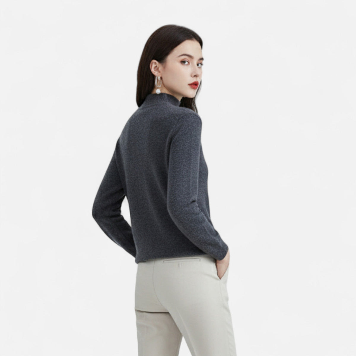 Women's Pure Wool Half-Neck Pullover – view 3