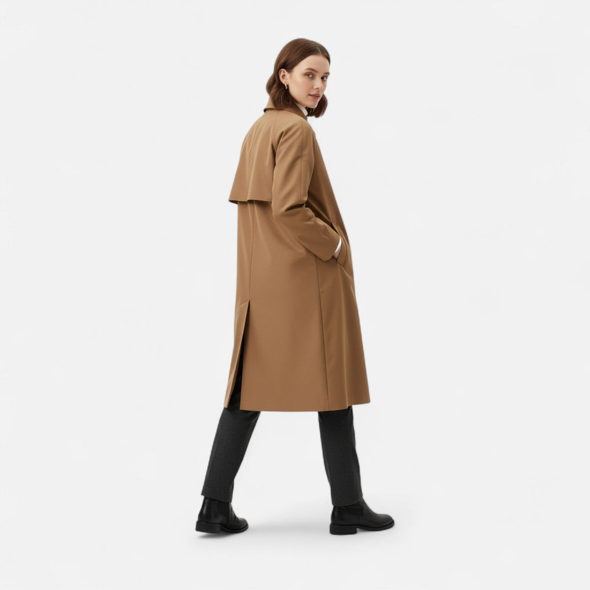 Women's Long Single-Breast Retro Trench Coat – view 3