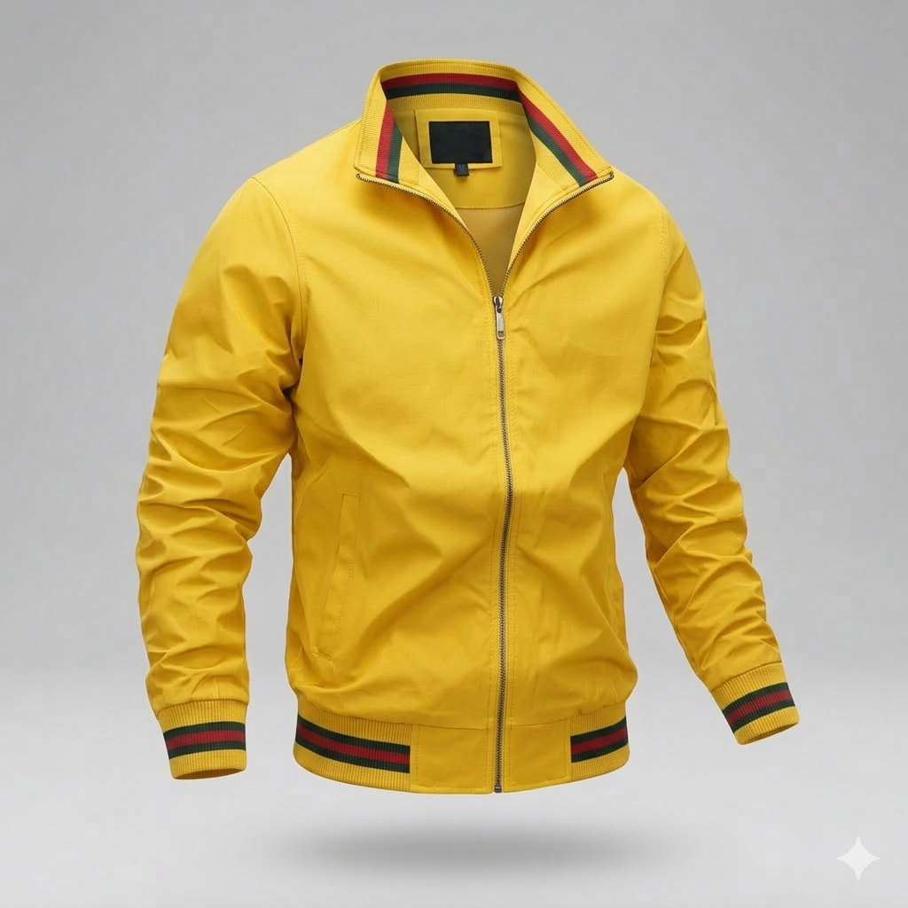 Men's Light-Weight Full-Zip Warm-Weather Jacket – Yellow