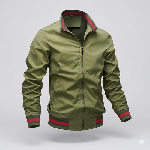 Men's Light-Weight Full-Zip Warm-Weather Jacket – Green